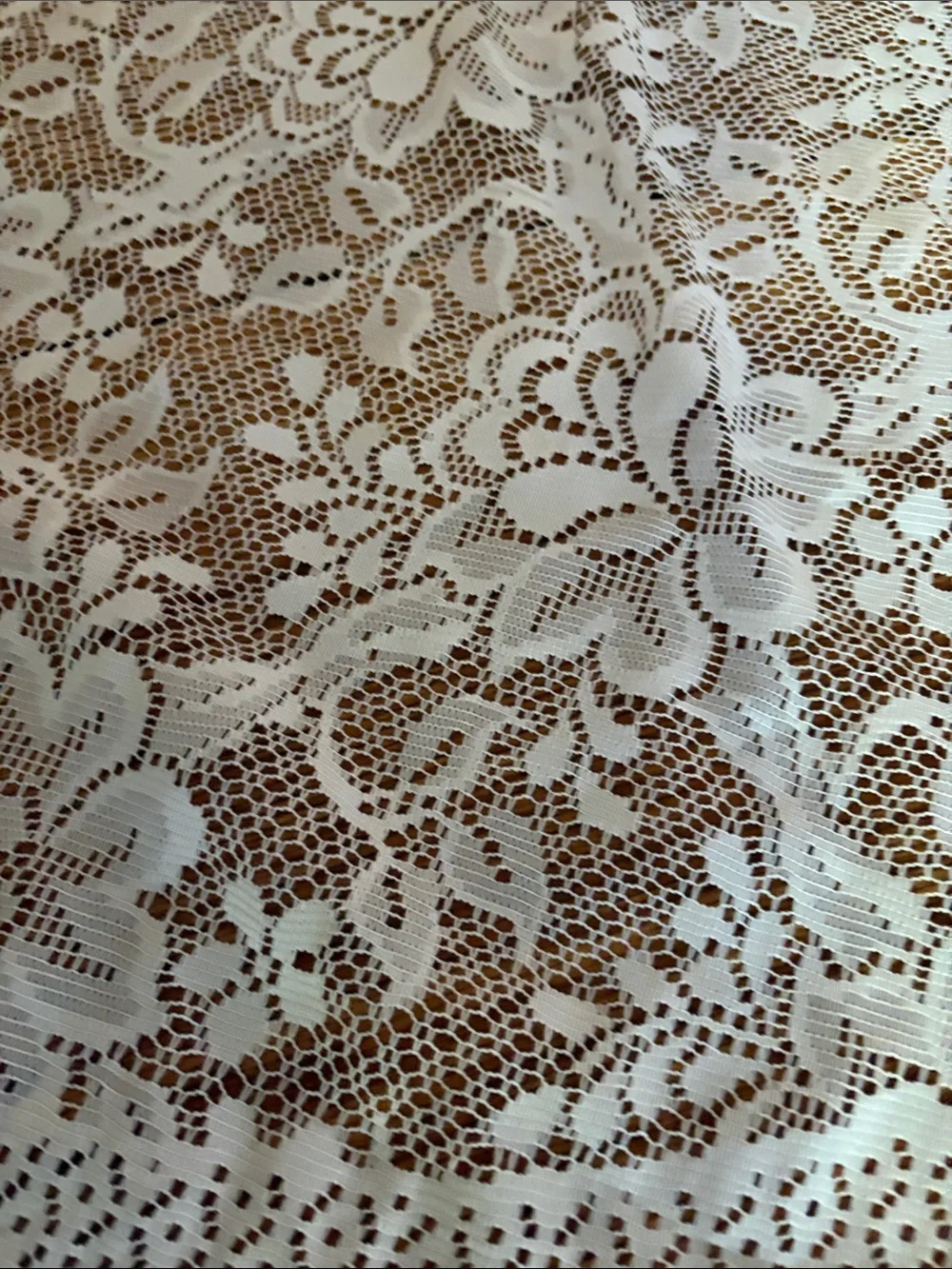 White Floral Lace Round Tablecloth - Classic Lace Table Cover